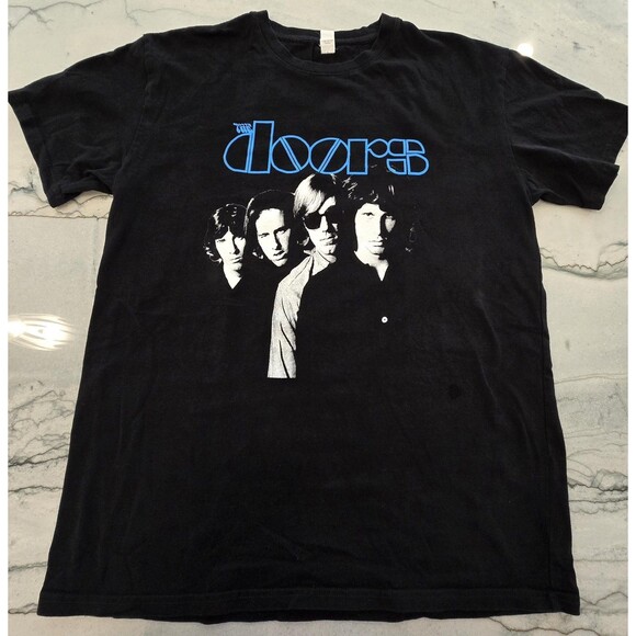 The Doors Shirt Mens Medium Black Band Graphic Rock T-Shirt Tee Classic Logo - Picture 1 of 8